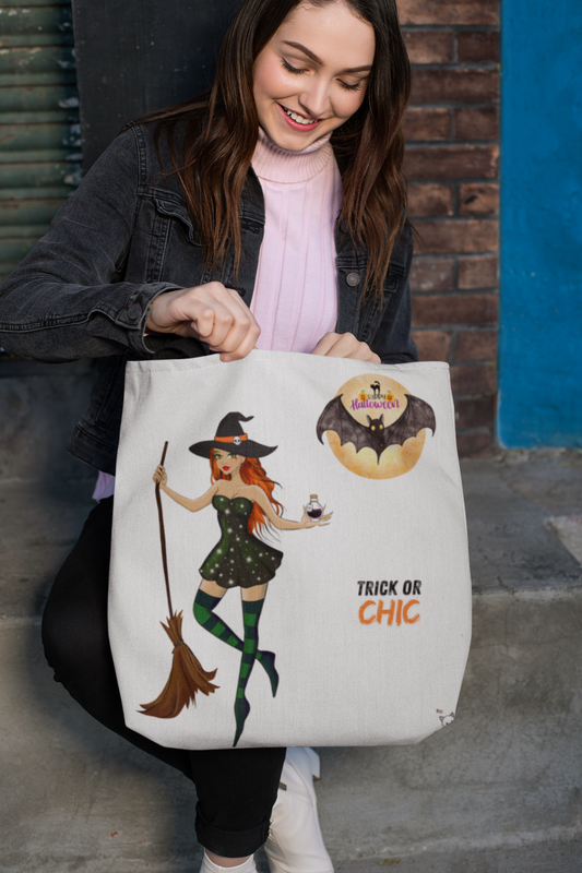 Halloween Redhead Witch Tote Bag – Trick or Chic 🎃👜