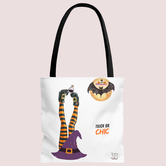 Halloween Witch Legs Tote Bag – Trick or Chic 🎃🧦